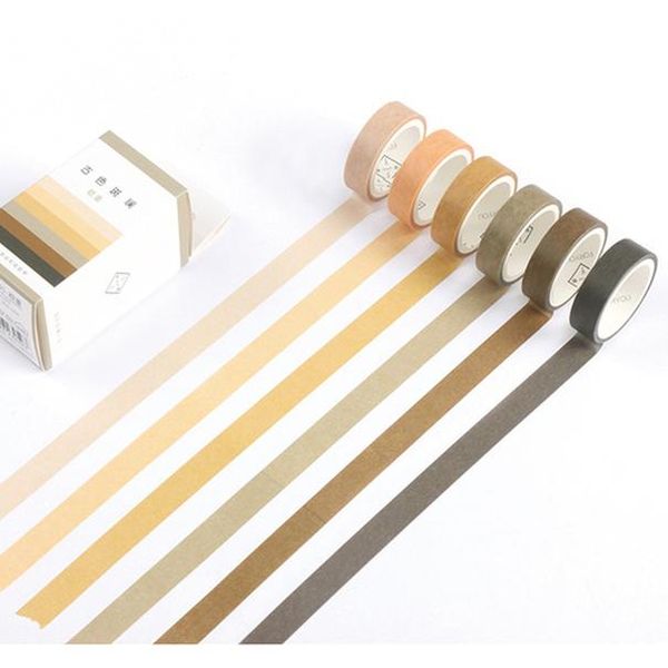 

6шт маскировка моши ленты устанавливают старинные сплошные цветные декоративные наклейки diy клей для скрапбинга планировщик дневника join s