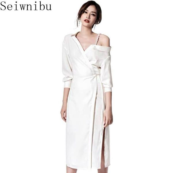 

casual dresses bandage off shoulder sheath dress womens sling party midi korean v-neck slim, Black;gray