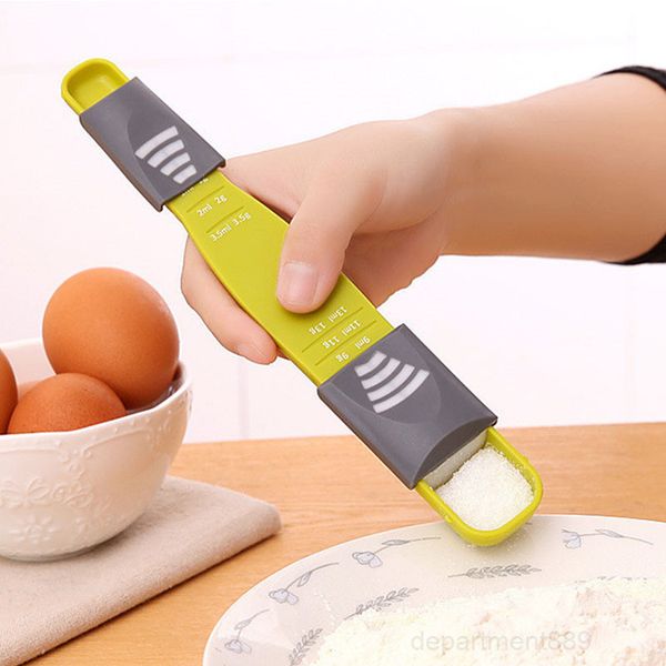 

double end 8 stalls measure adjustable scale coffee scoops baking tool spoon kitchen seasoning measuring spoons owd2669