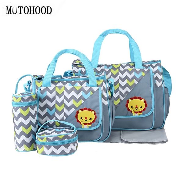 

motohood 5pcs baby diaper bags for mom changing nappy bag sets mommy baby care carriage stroller bag organizer 30*43*14cm y200107