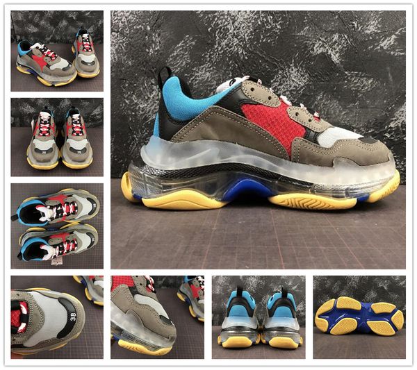 

2020 new paris fashion 17fw triple s sneakers boots men women green white vintage retro dad shoe grandpa casual shoes dhl ing, Black