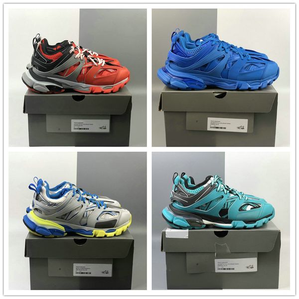 

2021 track 3.0 gomma maille tess s paris triple s sneaker women mens running shoes sport trainers blue pink yellow white shoes