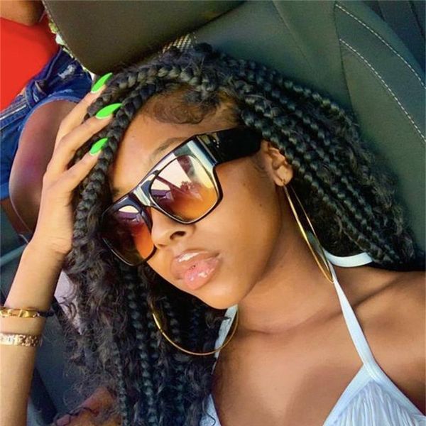 

sunglasses oversized square women men luxury designer flat vintgae sun glasses red leopard shades lunettes femme, White;black