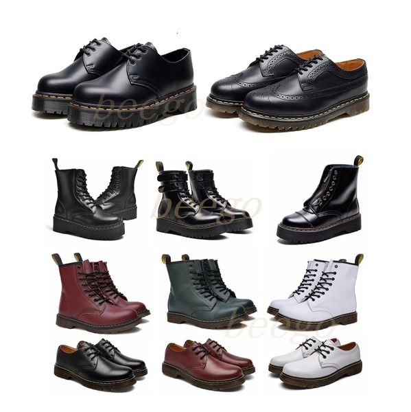 

shipped within 6 days] classic 1460 boot ankle high platform doc crystal sole martin fox mens womens + fur man martins fox boots 36-46, Black