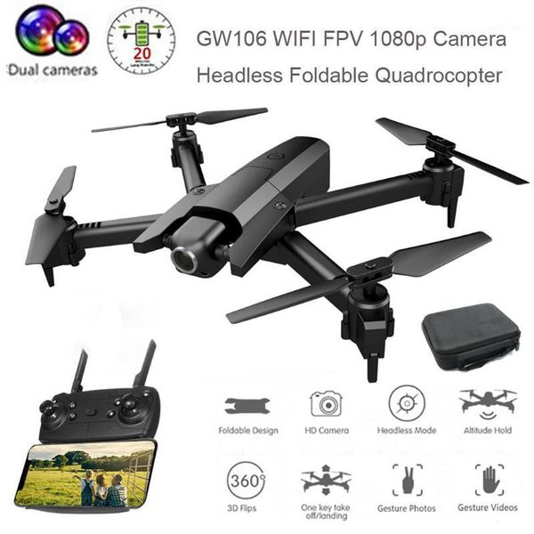 

gw106 wifi fpv 720p camera headless foldable quadrocopter long flight time drone1