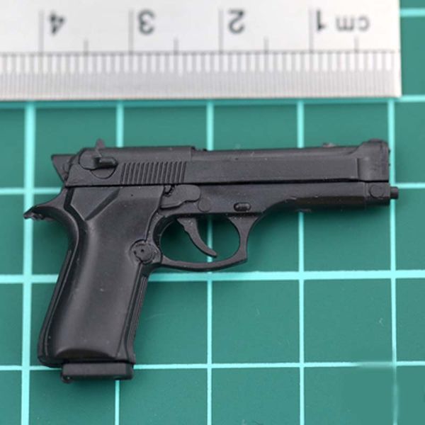 

1/6 scale 4d m9 black pistol model soldier accessory weapon annex gun simple model for 12" action figure collections fans diy