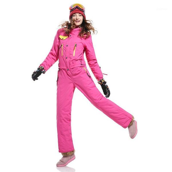 

skiing jackets saenshing one piece ski suit female winter suits for girls snowboarding snow solid color waterproof super warm sets1