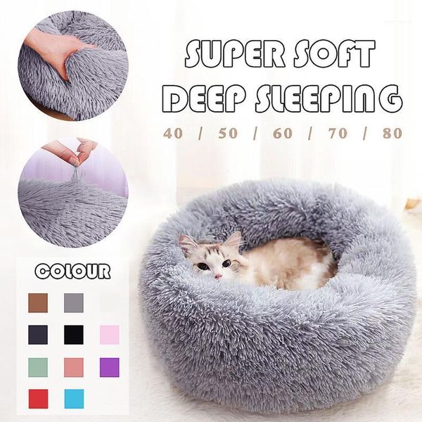 

dog round cat winter warm sleeping bag long plush soft pet bed calming bed warm sleeping bag puppy cushion mat portable cat #301