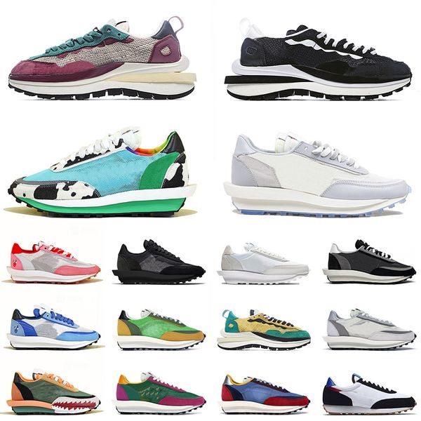 

fashion sacais ldv waffle vaporwaffle mens women running shoes game royal pure platinum chunky dunky neptune green trainers blazer shoes, White;red