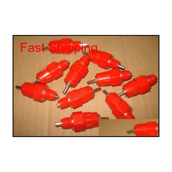

red chicken nipple drinker with steel ball screw heavy duty waterer drinker waterbowl for poultry rabbit du qylqea toys2010