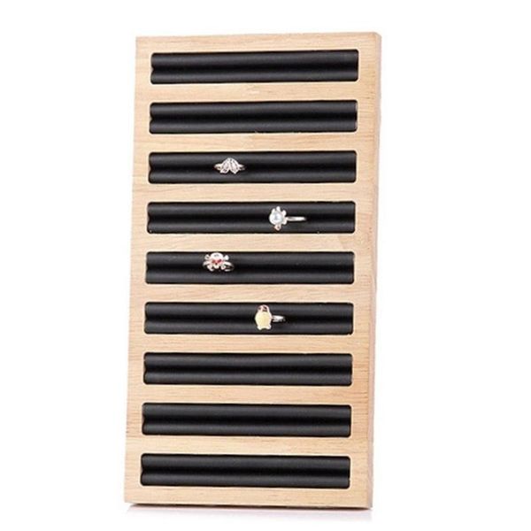 

rectangle ring display tray bamboo pu leather jewelry display tray ring holder, Pink;blue