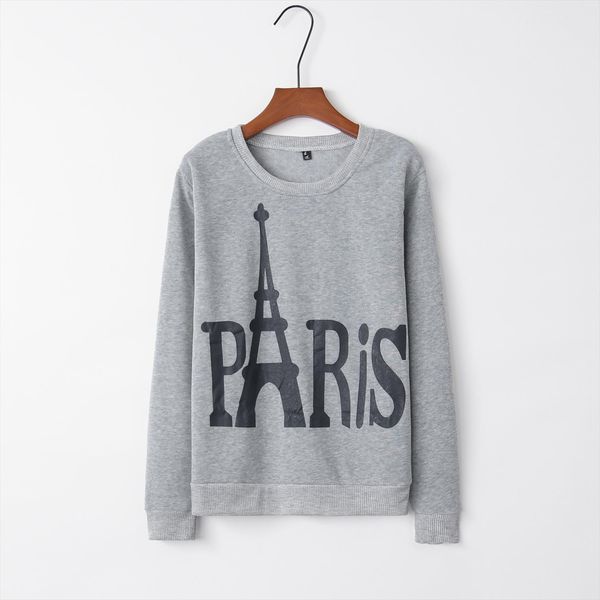 

paris building 2020 new design hoodies sweatshirts women casual kawaii harajuku sweat girls european korean, Black