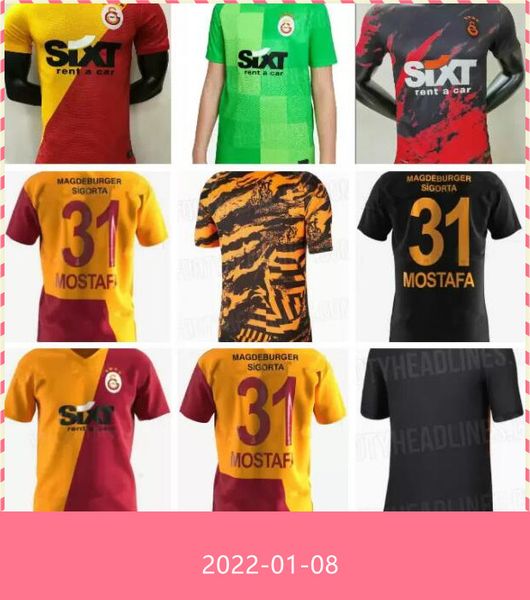

player version 21 22 galatasaray falcao soccer jerseys 2021 2022 gomis linnes cigerci belhanda fernando feghouli donk custom home away orang, Black;yellow
