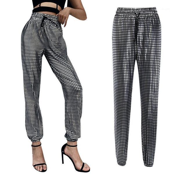 

women ladies hip hop casual sweatpants jogger dance harem pants sports plaid slacks trousers loose long pants1, Black;white