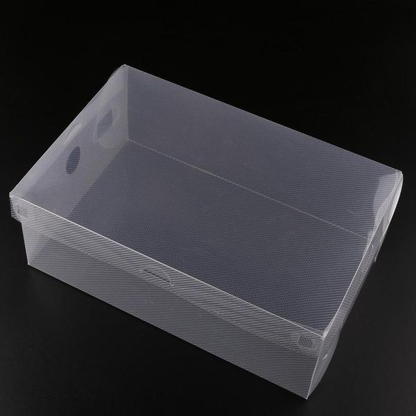 

10pcs transparent clear plastic shoes storage boxes foldable shoes case holder 10pcs tra bbymzy