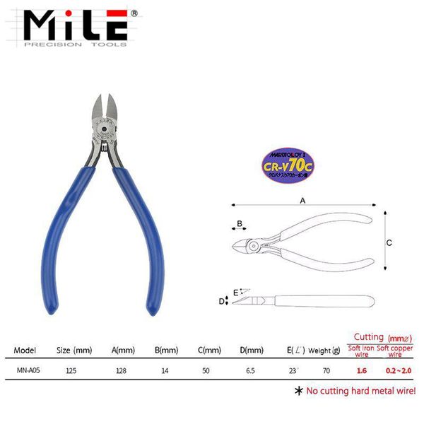

mile mini pliers wire cutting tool electronic diagonal plier soft copper 125mm