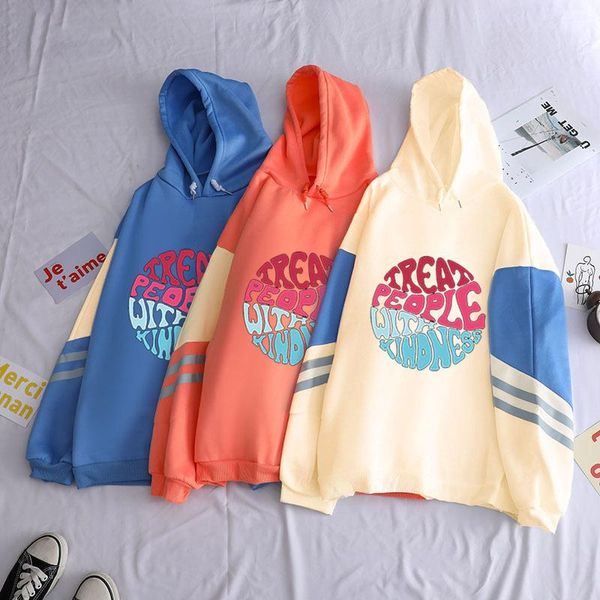 

treat people sweatshirt hoodies casual fashion women harry hoodies women letter kindness styles pullovers streetwear with leuqg, Black
