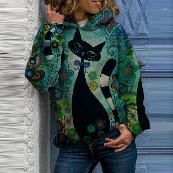 

oversized hoodies women harajuku fashion animal printed long sleeves pullover sweatshirt women christmas 2020 sudadera mujer1, Black