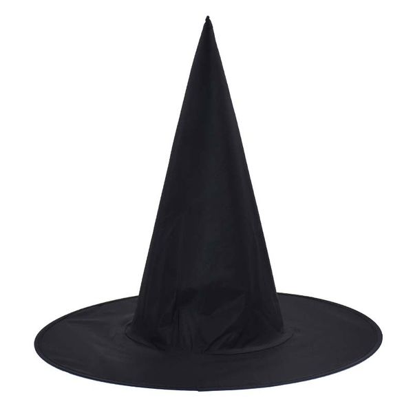 Cappello da strega nero da donna per Halloween Cappello da mago in tessuto Oxford Costume da trucco di Halloween Berretto con visiera