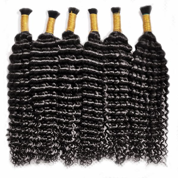 

bulk human hair bundles deep wave braiding hair 14-28 inch natural black color 14-28inch 100g/pack