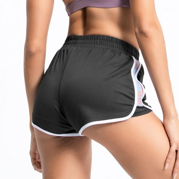 

ec.ms sport shorts riding yoga tennis running short pants women elastic anti-glare speed dry grace color block short1