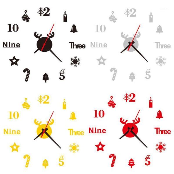 

wall clocks 3d diy acrylic clock stickers quiet watch office home decor1