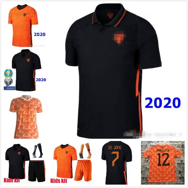 

2020 virgil #4 soccer jerseys de jong wijnaldum holland football kit shirt virgil jersey strootman memphis promes men set, Black;yellow