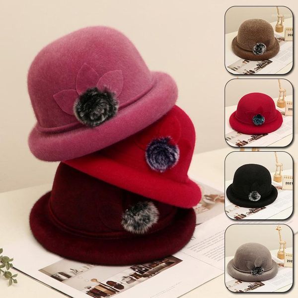 

winter women floral hats soft wool mixed hat warm skullies beanies baggy headwear cap bonnet femme fishman hat1, Blue;gray
