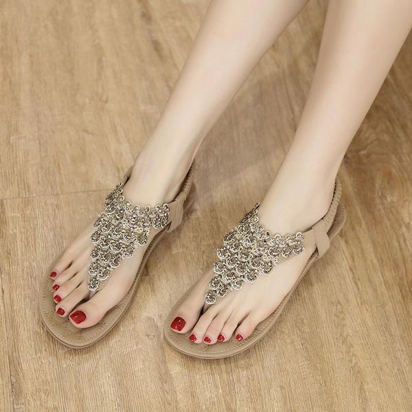 

sandals women 2021 clip toe flip flops ladies shoes fashion bohemia flat summer beach woman, Black