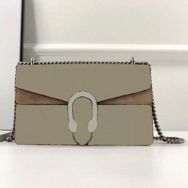 

[with box] leather serpentine snake vintage silver tone accessories shoulder closure chain flap key holder small diamond print double g 25cm