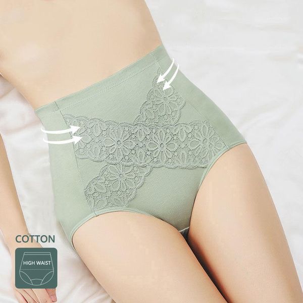 

high waist 2pcs/set panties women cotton briefs underwear body shaper breathable comfort soft underpants female intimates, Black;pink