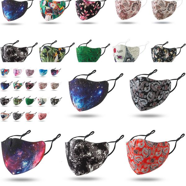 

udi4lu factory price designer face mask reusable funny orange flower masks mascherine fashion washable cloth starry sky m 1 n