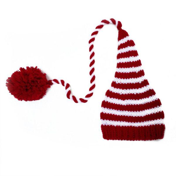 

caps & hats 2021 winter christmas 0-2m born baby boys girls cute red white plaid knitted long tail hat pography gift cap, Yellow
