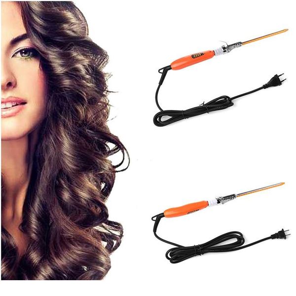 

9mm 360 rotating electric hair salon curler tool ceramic curling iron wand hair modelin wmteyo, Silver