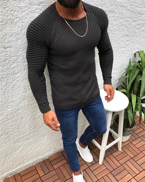 

plus size soild color mens sweaters casual crew neck autumn and winter designer mens clothing, White;black