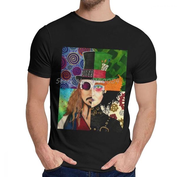 

sport men's t-shirt johnny depp character collage tshirt cotton o-neck harajuku streetwear tees shirt funny