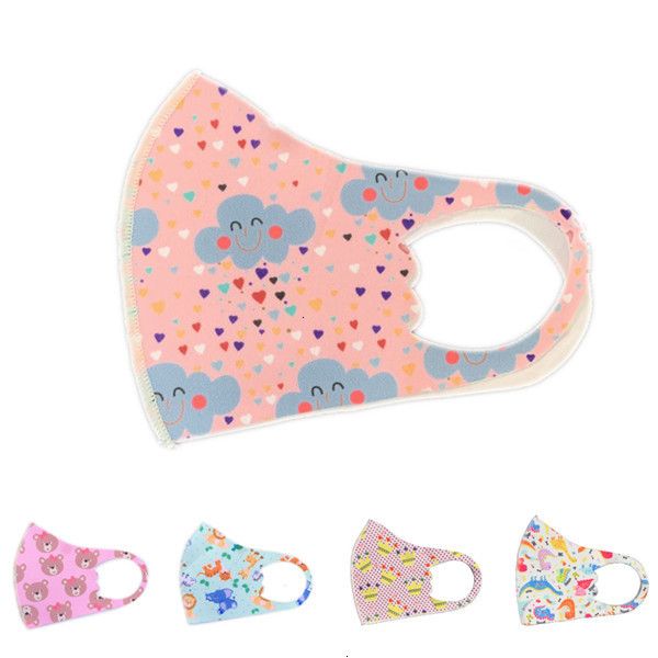 

factoryface children boys girls cartoon mouth masks kids anti-dust breathable earloop washable reusable cotton mas 10 iptef