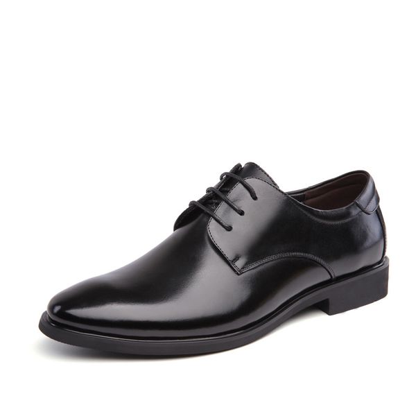 

dress shoes business luxury oxford men breathable leather rubber formal male office party wedding mocassins u, Black