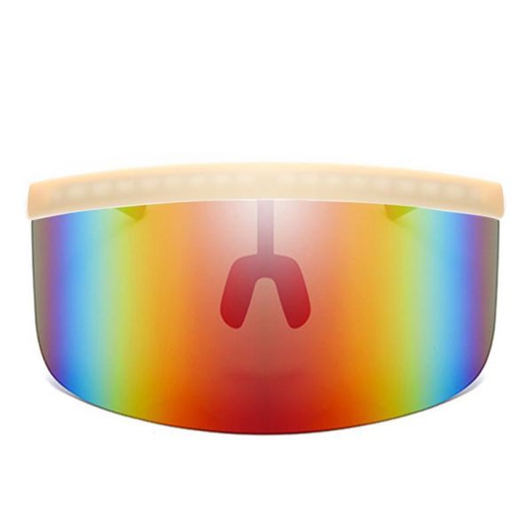 

anti-scratch hd lens oversized exaggerated visor wrap large mirror sun glasses half face shield guard protector goggle