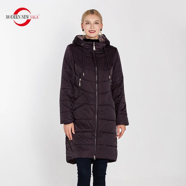 

modern new saga spring women coat thin cotton padded coat autumn long jacket quilted coat warm woman coats and jackets 201014, Black