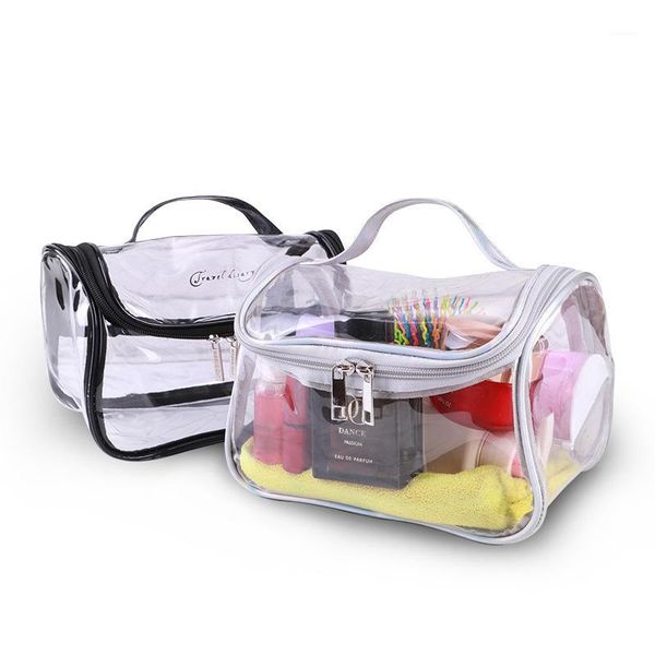 

fashion waterproof transparent cosmetic bag symphony laser pvc cosmetic storage bag travel toiletries storage transparent1