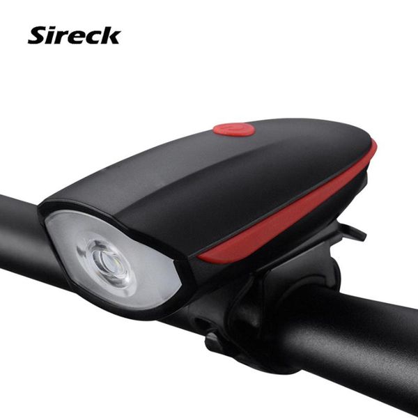 

sireck rechargeable bike light horn usb 3 in 1 bicycle light with battery waterproof led front 120db cycling bell