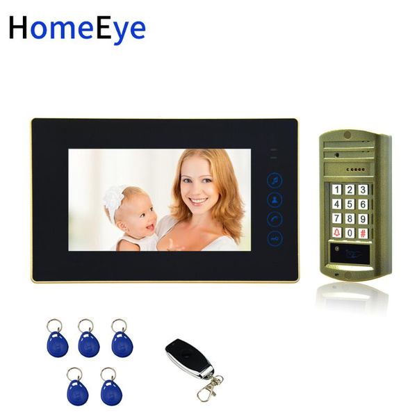 

video door phones 7inch phone intercom bell password+id card home access control system 1200tvl ip65 waterproof touch button