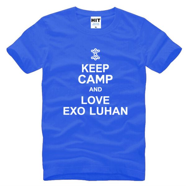 

keep camp and love exo luhan letter print 2016 short sleeve novelty camisetas hombre sport hooded sweatshirt hoodie t shirt