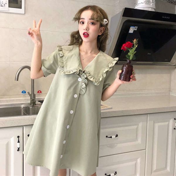 

sweet fashionable new versatile college style chic ruffle small fresh baby skirt dress student trend, Black;gray