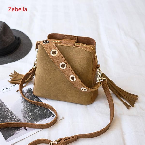 

zebella scrub women handle vintage tassel messenger bag retro shoulder bag simple crossbody shoulderbag