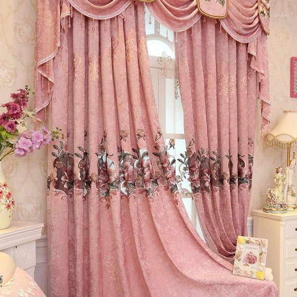 

modern simple pastoral embroidered semi-shading european-style jacquard curtains for living room bedroom luxury home decor1