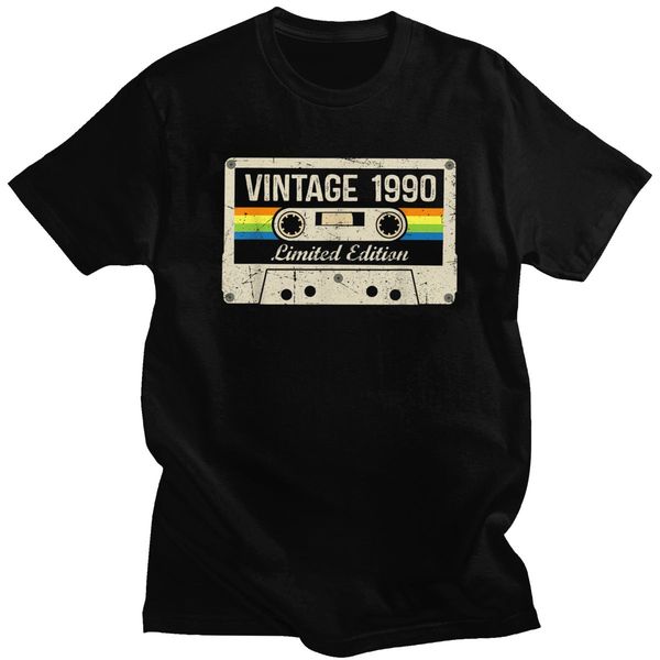 

sport vintage made in 1990 t shirt for men pre-shrunk cotton handsome t-shirt short sleeved 30th birthday gift retro cassette tee