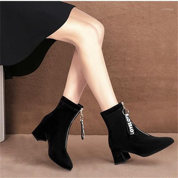 

women boots winter shoes plus size platform female warm botas mujer 2020 booties ankle for women snow boots black1, Black