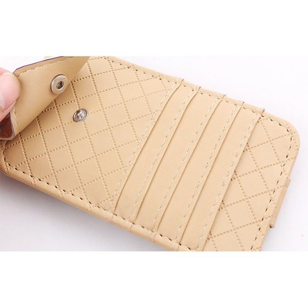 

car sun visor organizer holder multi-function glasses card clip pu leather holder universal car card clip storage p jllnrt